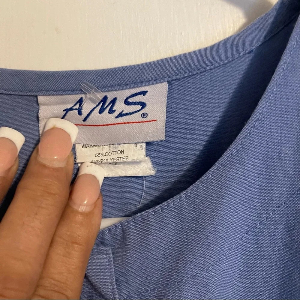 AMS Scrub. Blue. Snap buttons large - Picture 7 of 7